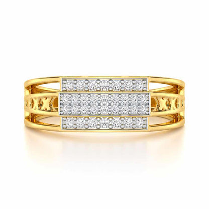 Samasth Silver Ring For Men - Yellow Gold - Image 4