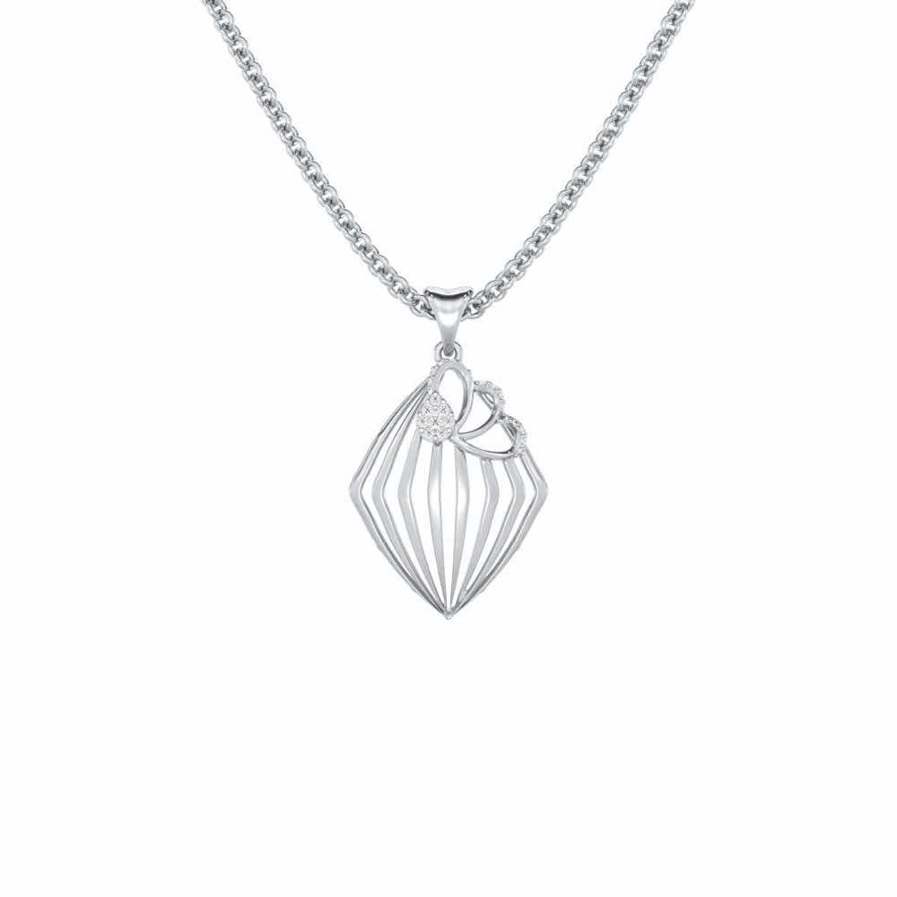 Samiksha Silver Pendant - White Gold - Image 1