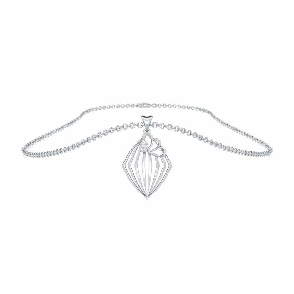 Samiksha Silver Pendant - White Gold - Image 3