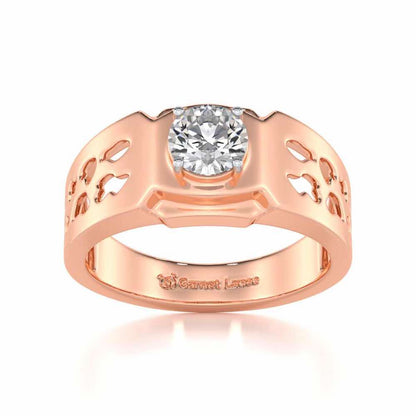 Samparka Solitaire Ring For Men - Rose Gold - Image 2
