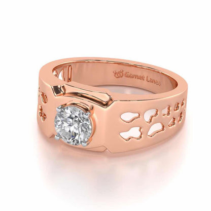 Samparka Solitaire Ring For Men - Rose Gold - Image 3