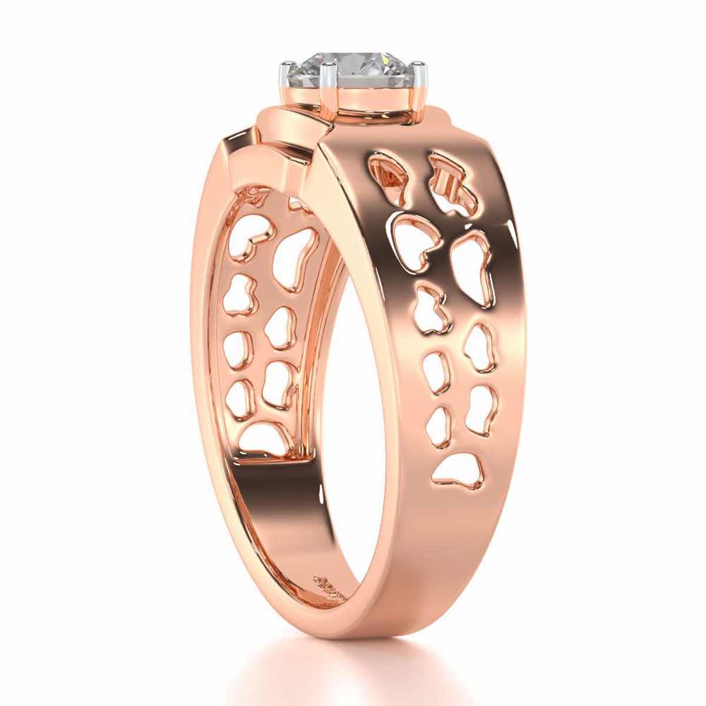 Samparka Solitaire Ring For Men - Rose Gold - Image 4