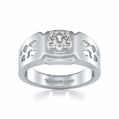 Samparka Solitaire Ring For Men - White Gold - Image 2