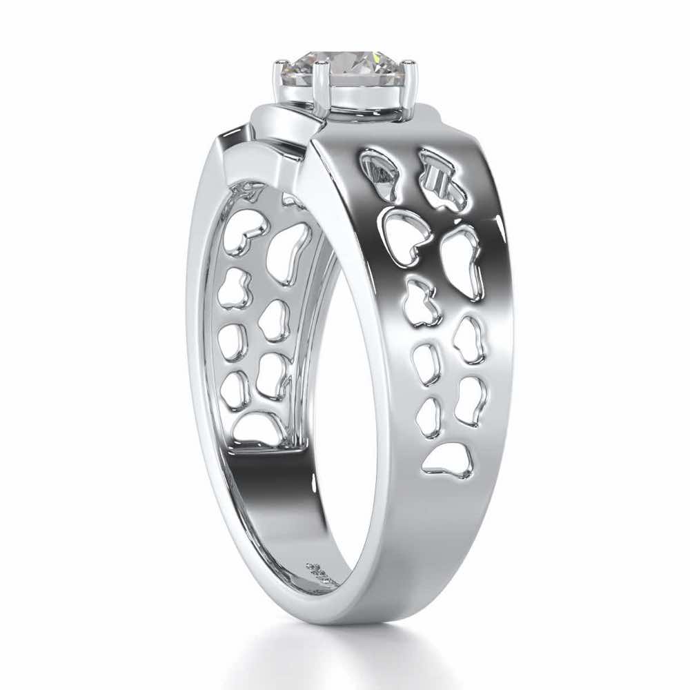 Samparka Solitaire Ring For Men - White Gold - Image 4
