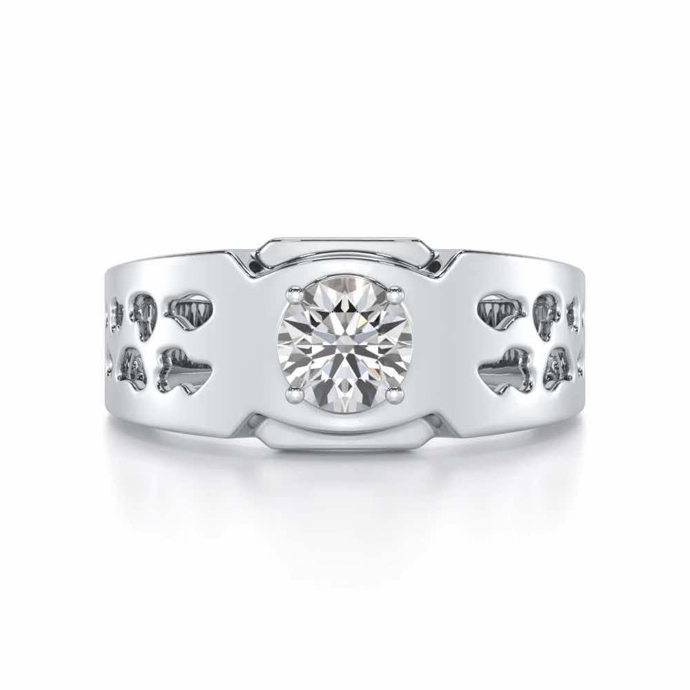 Samparka Solitaire Ring For Men - White Gold - Image 5