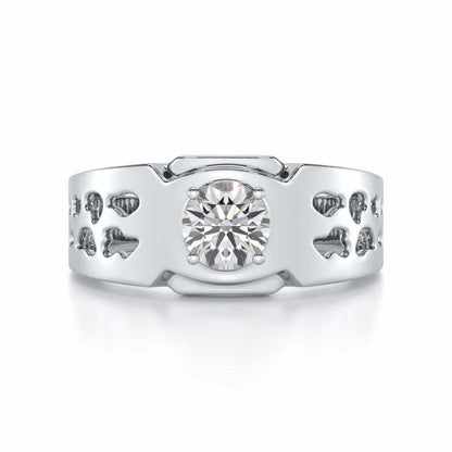 Samparka Solitaire Ring For Men - White Gold - Image 5