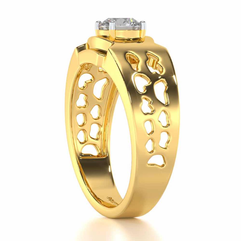 Samparka Solitaire Ring For Men - Yellow Gold - Image 4