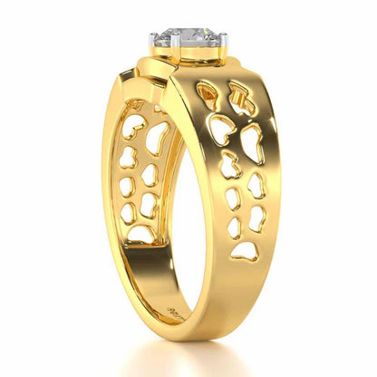 Samparka Solitaire Ring For Men - Yellow Gold - Image 4