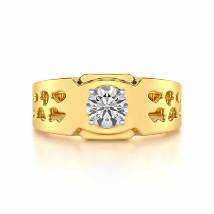 Samparka Solitaire Ring For Men - Yellow Gold - Image 5