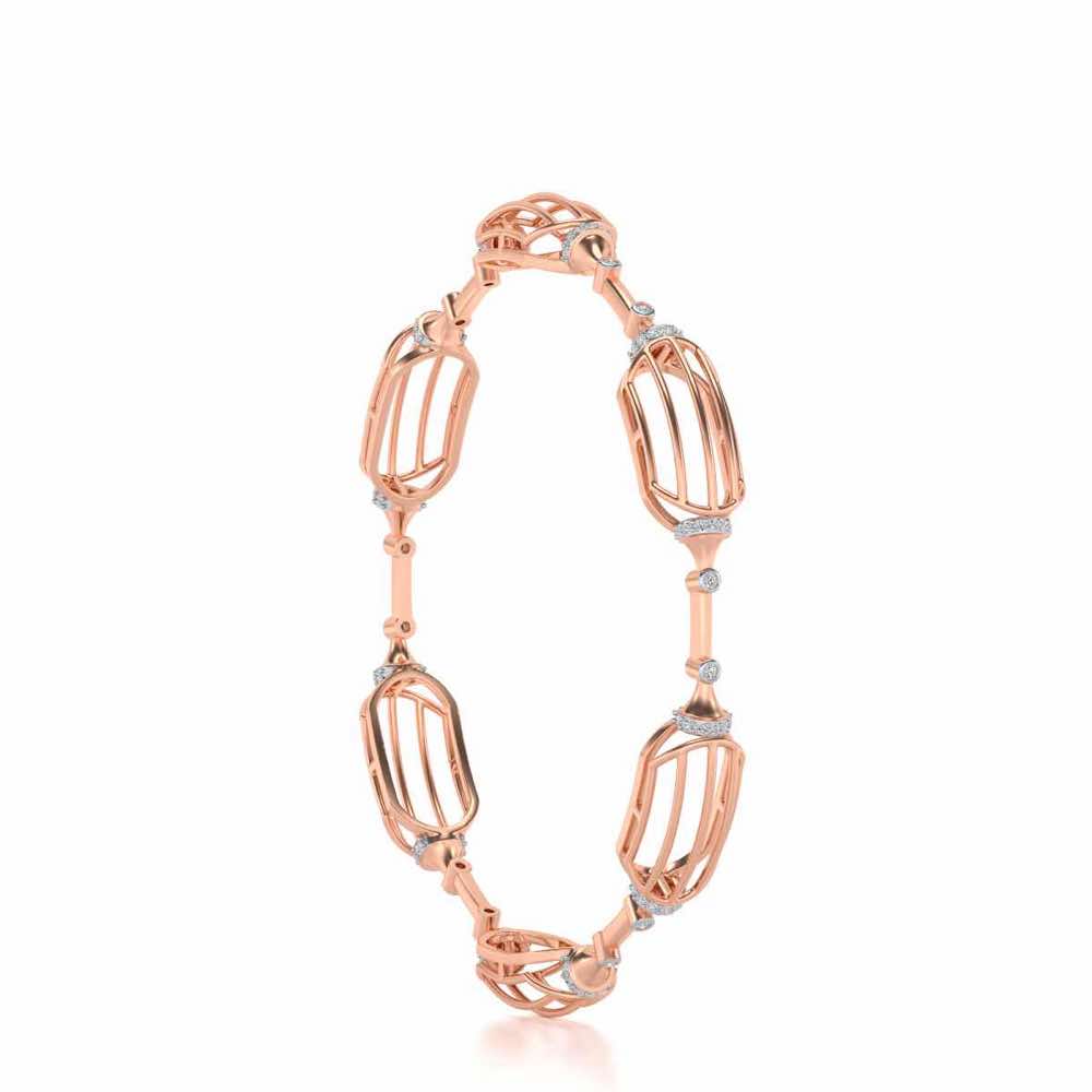 Samparna Silver Bangles - Rose Gold - Image 3