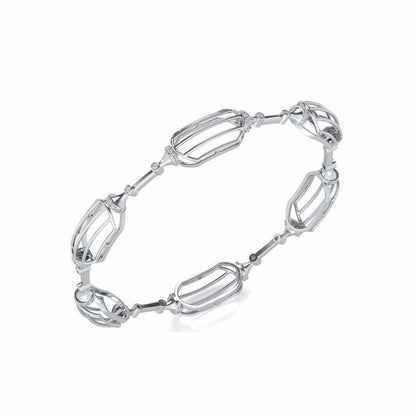 Samparna Silver Bangles - White Gold - Image 1