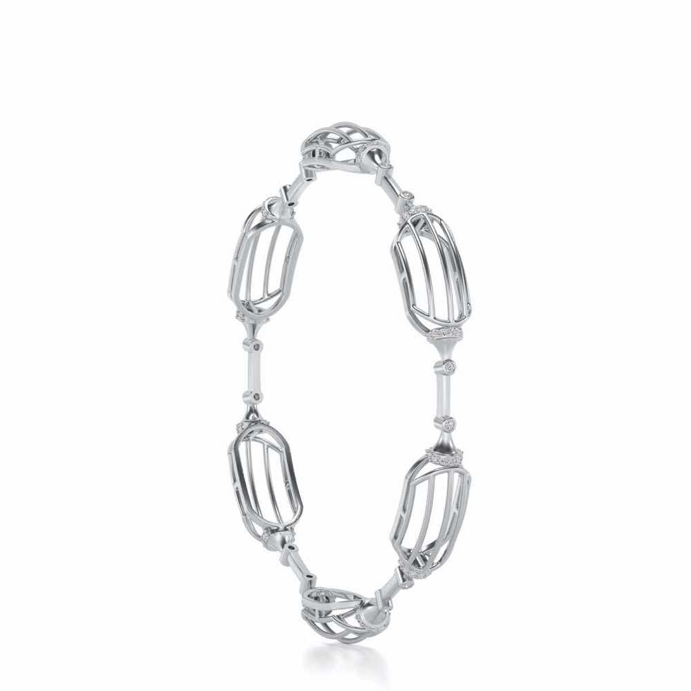 Samparna Silver Bangles - White Gold - Image 3