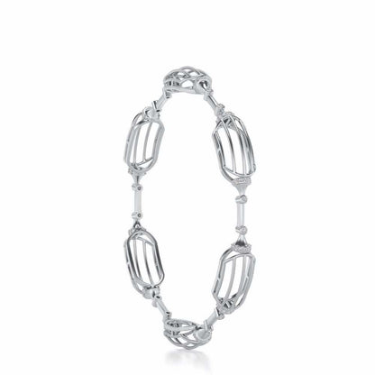 Samparna Silver Bangles - White Gold - Image 3