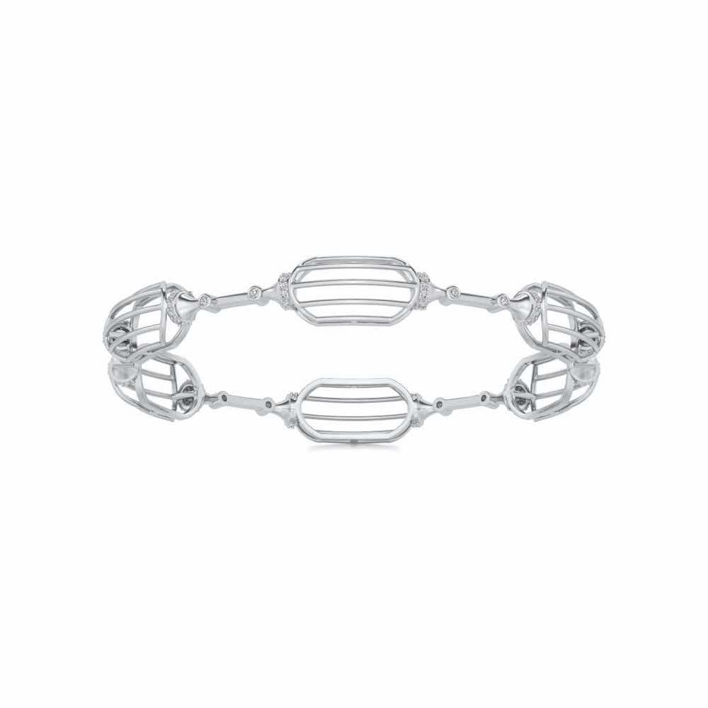 Samparna Silver Bangles - White Gold - Image 4