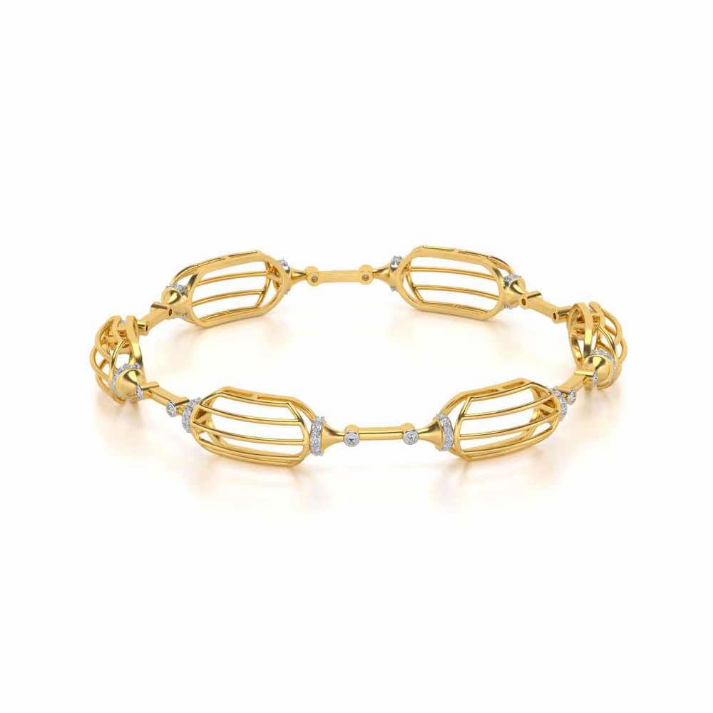 Samparna Silver Bangles - Yellow Gold - Image 2