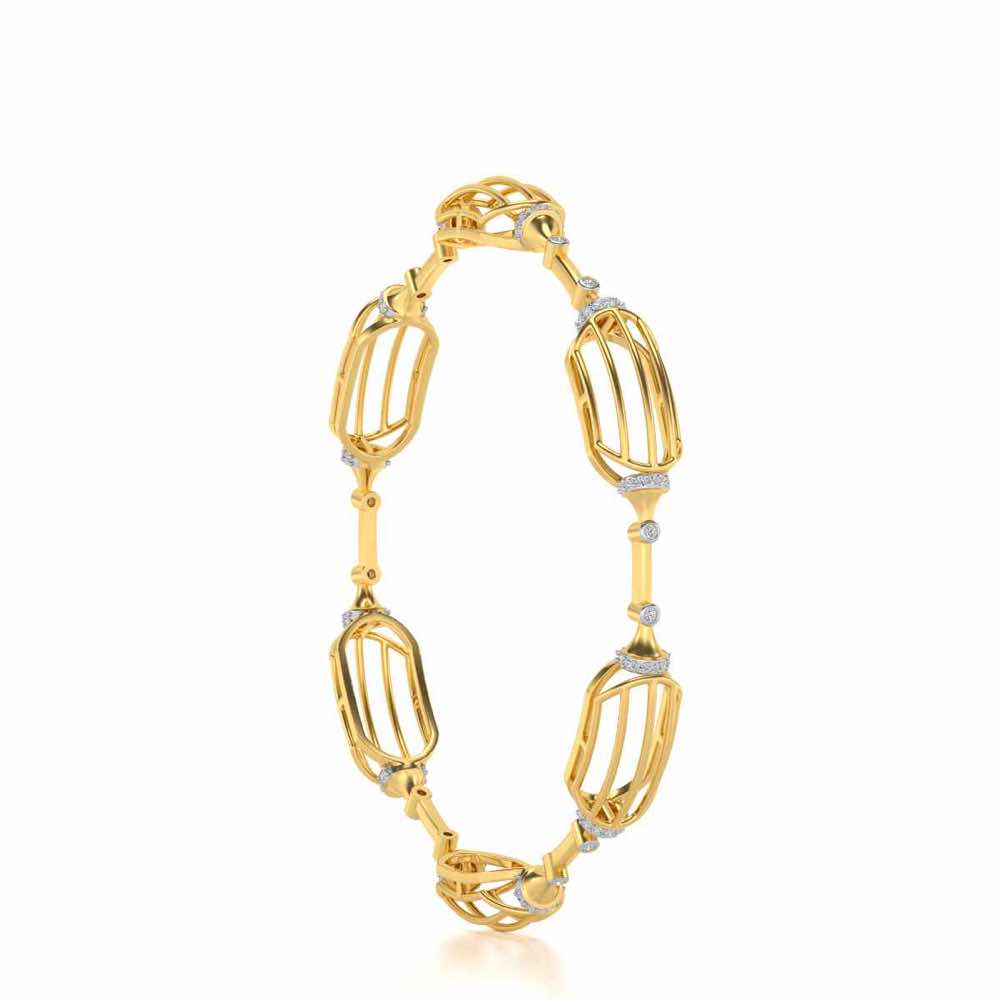 Samparna Silver Bangles - Yellow Gold - Image 3