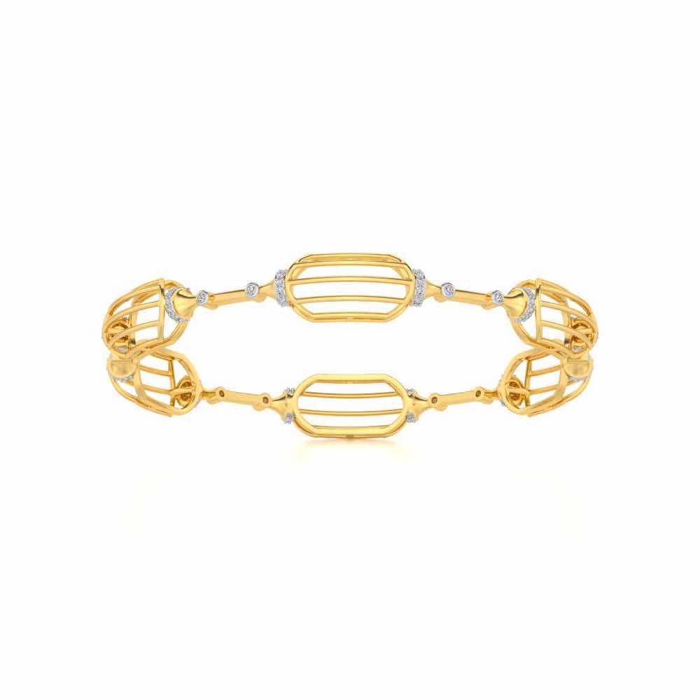 Samparna Silver Bangles - Yellow Gold - Image 4