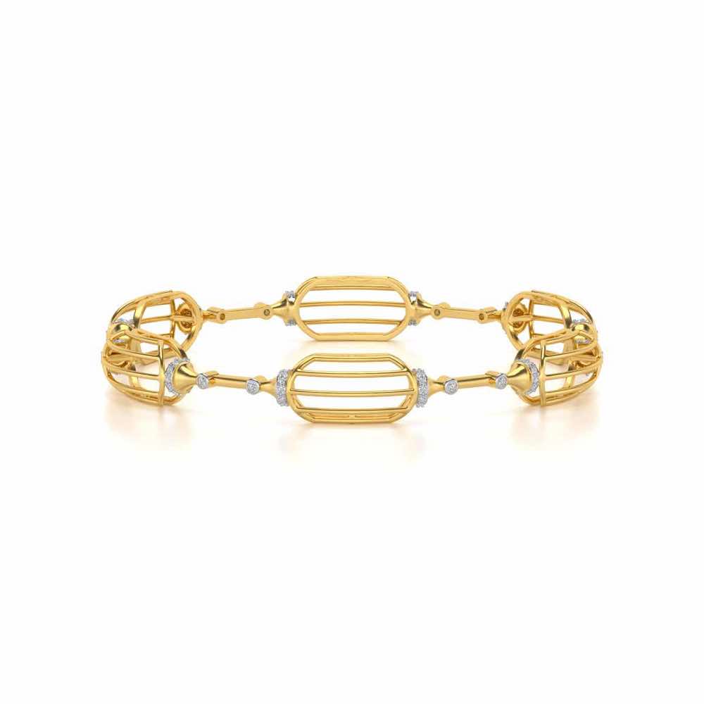 Samparna Silver Bangles - Yellow Gold - Image 5