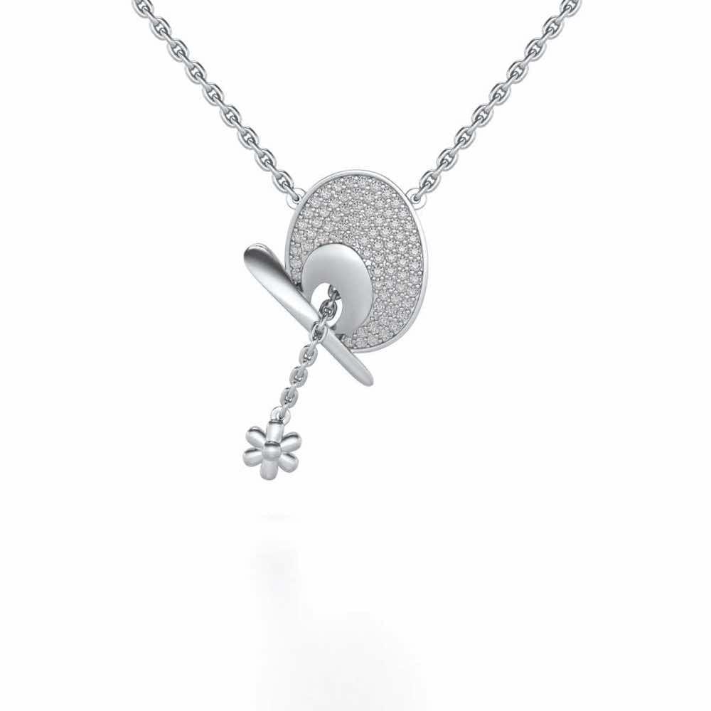 Samson Silver Pendant - White Gold - Image 1