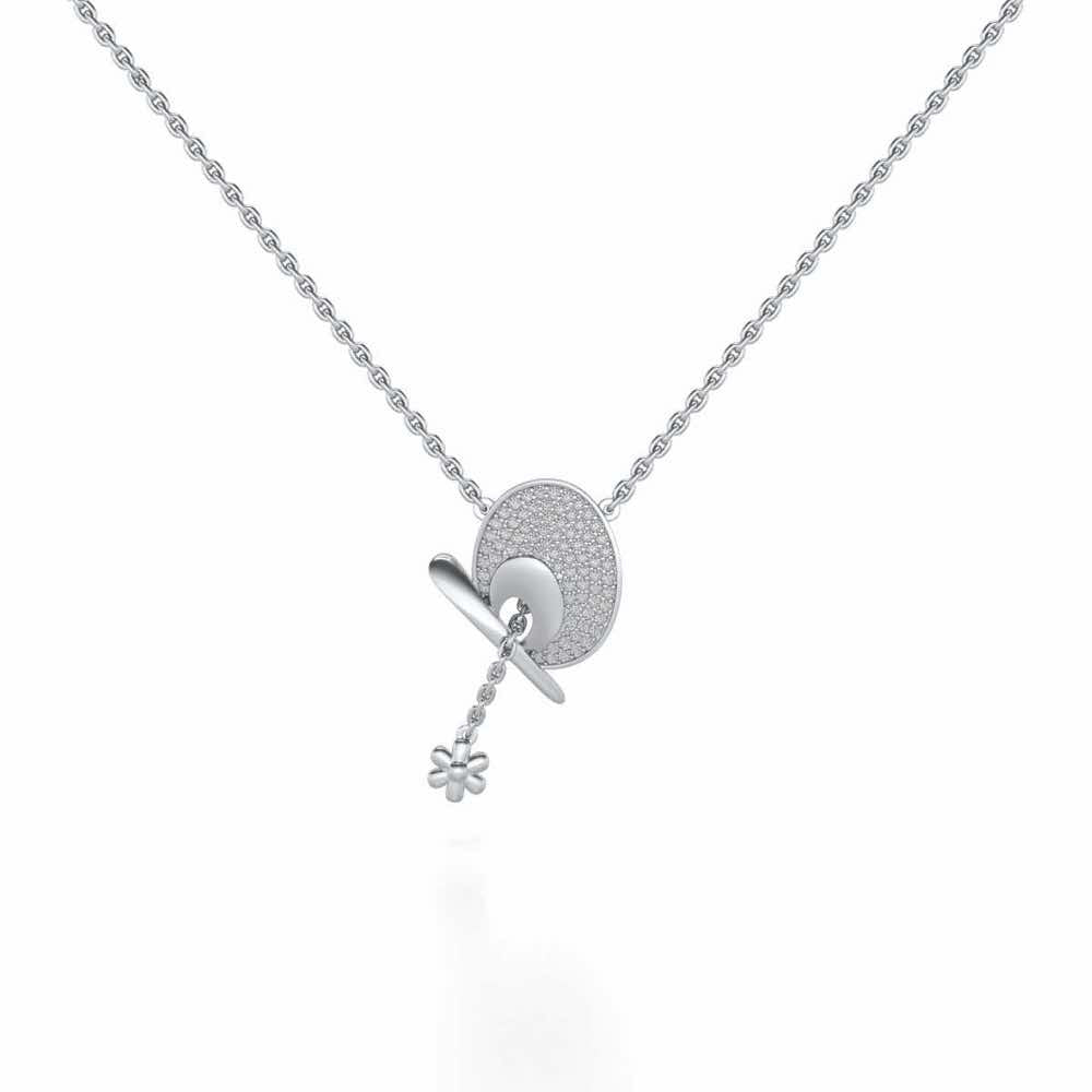 Samson Silver Pendant - White Gold - Image 2