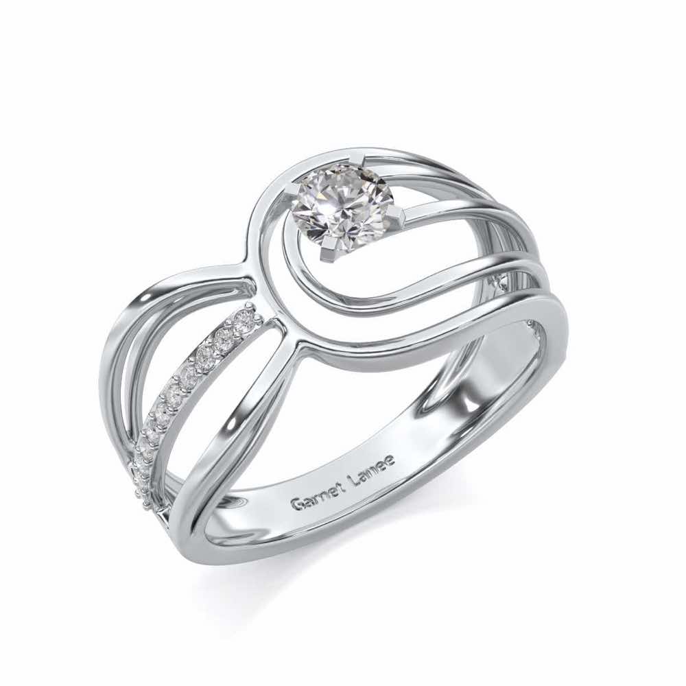 Sanchita Solitaire Ring - White Gold - Image 1