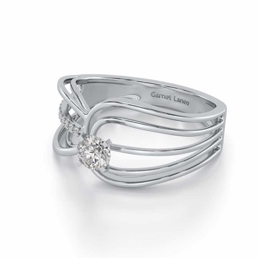 Sanchita Solitaire Ring - White Gold - Image 2