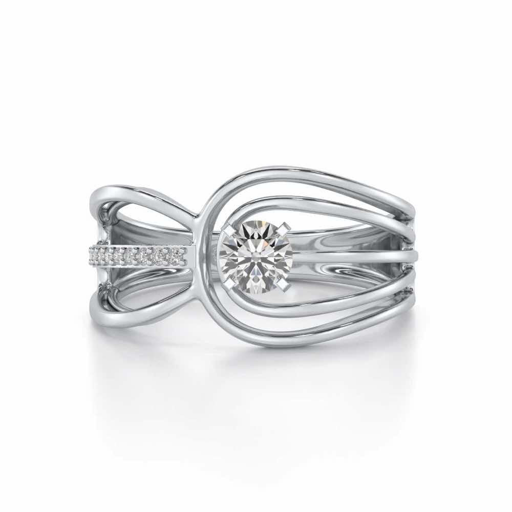 Sanchita Solitaire Ring - White Gold - Image 4