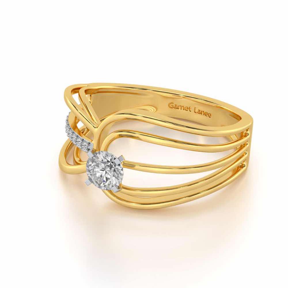 Sanchita Solitaire Ring - Yellow Gold - Image 2