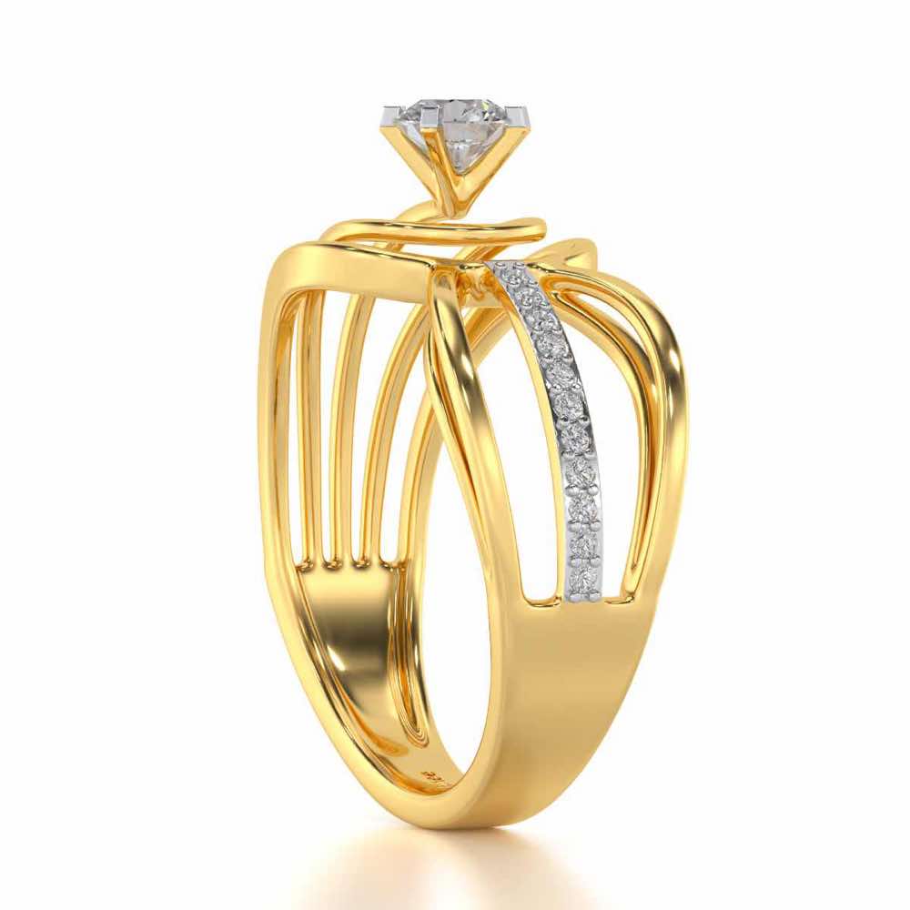 Sanchita Solitaire Ring - Yellow Gold - Image 3