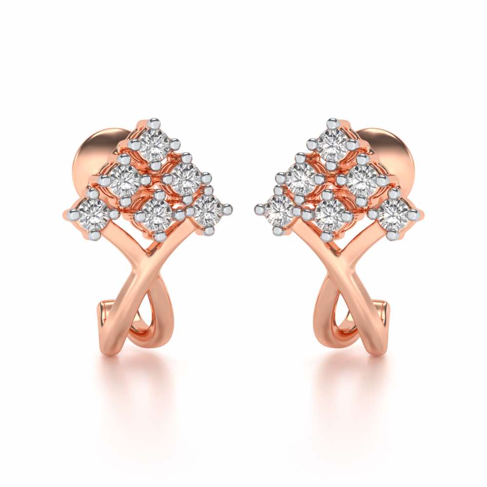 Sapling Silver Bali Earrings - Rose Gold - Image 1