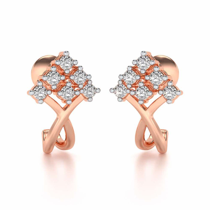 Sapling Silver Bali Earrings - Rose Gold - Image 1