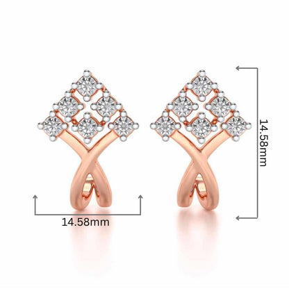 Sapling Silver Bali Earrings - Rose Gold - Image 2