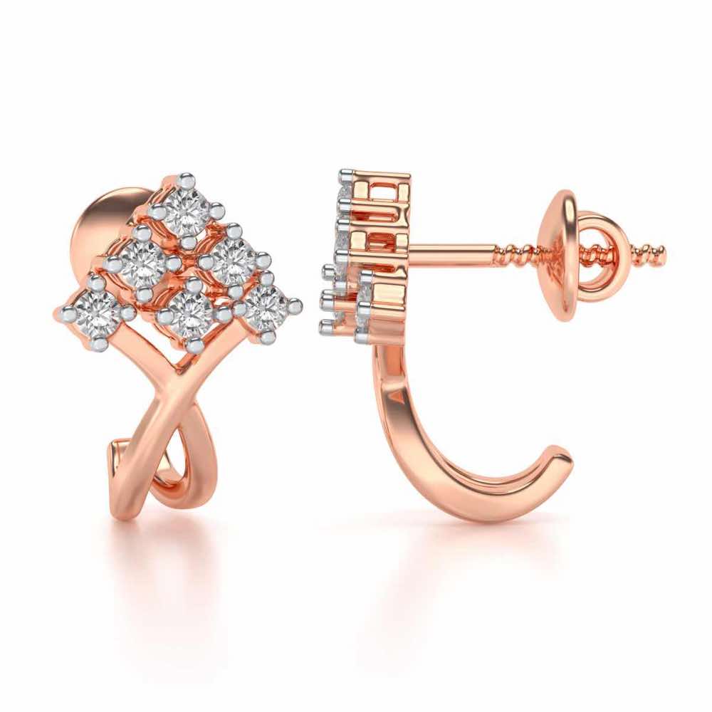 Sapling Silver Bali Earrings - Rose Gold - Image 4