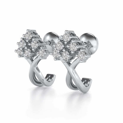 Sapling Silver Bali Earrings - White Gold - Image 3