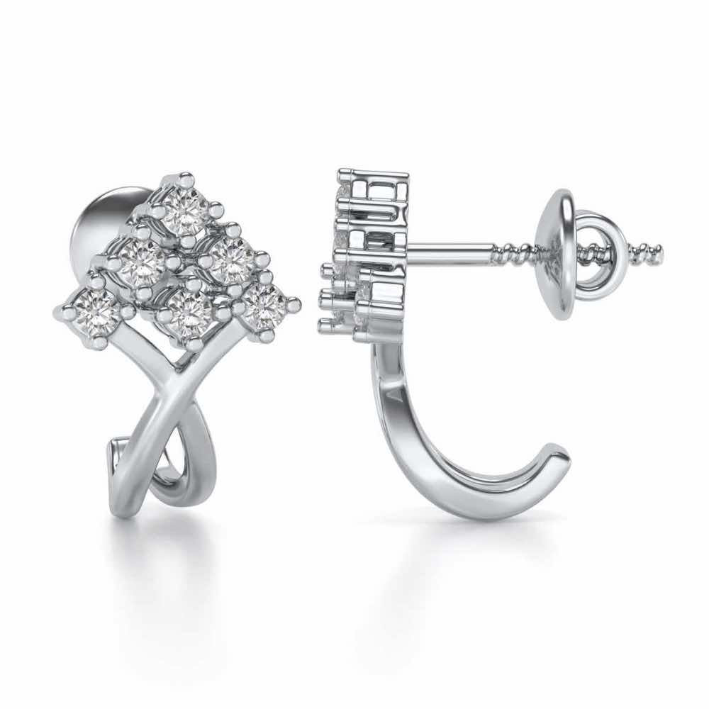 Sapling Silver Bali Earrings - White Gold - Image 4