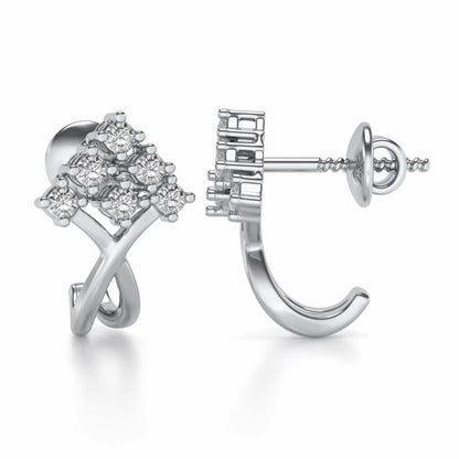 Sapling Silver Bali Earrings - White Gold - Image 4