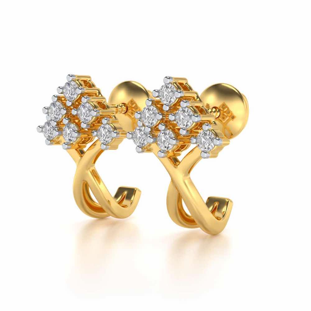Sapling Silver Bali Earrings - Yellow Gold - Image 3