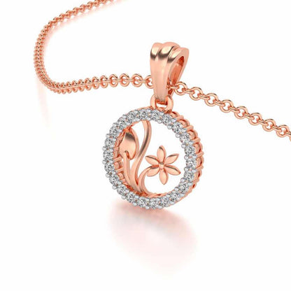 Sapling Silver Pendant - Rose Gold - Image 2