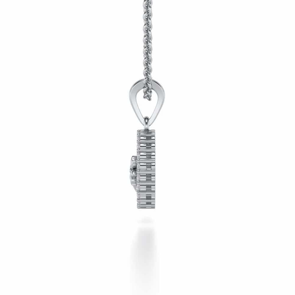 Sapling Silver Pendant - White Gold - Image 3