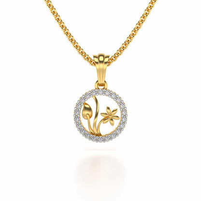 Sapling Silver Pendant - Yellow Gold - Image 1