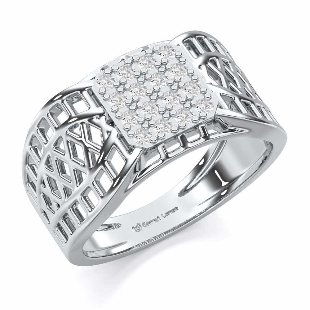 Sarankar Silver Ring For Men - White Gold - Image 1