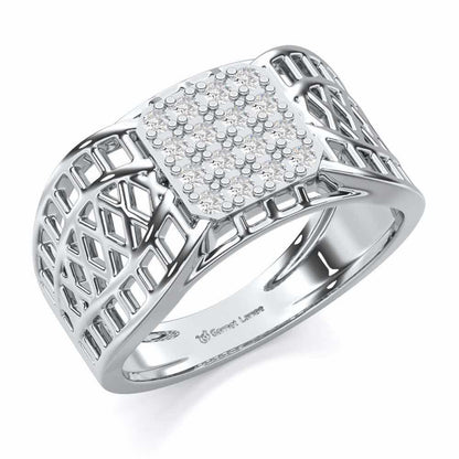 Sarankar Silver Ring For Men - White Gold - Image 1