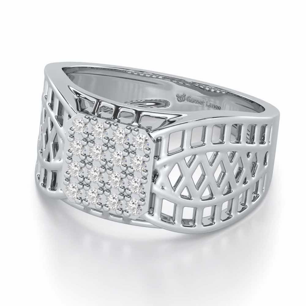 Sarankar Silver Ring For Men - White Gold - Image 2