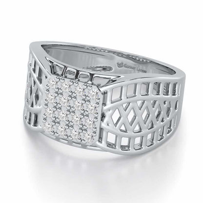Sarankar Silver Ring For Men - White Gold - Image 2