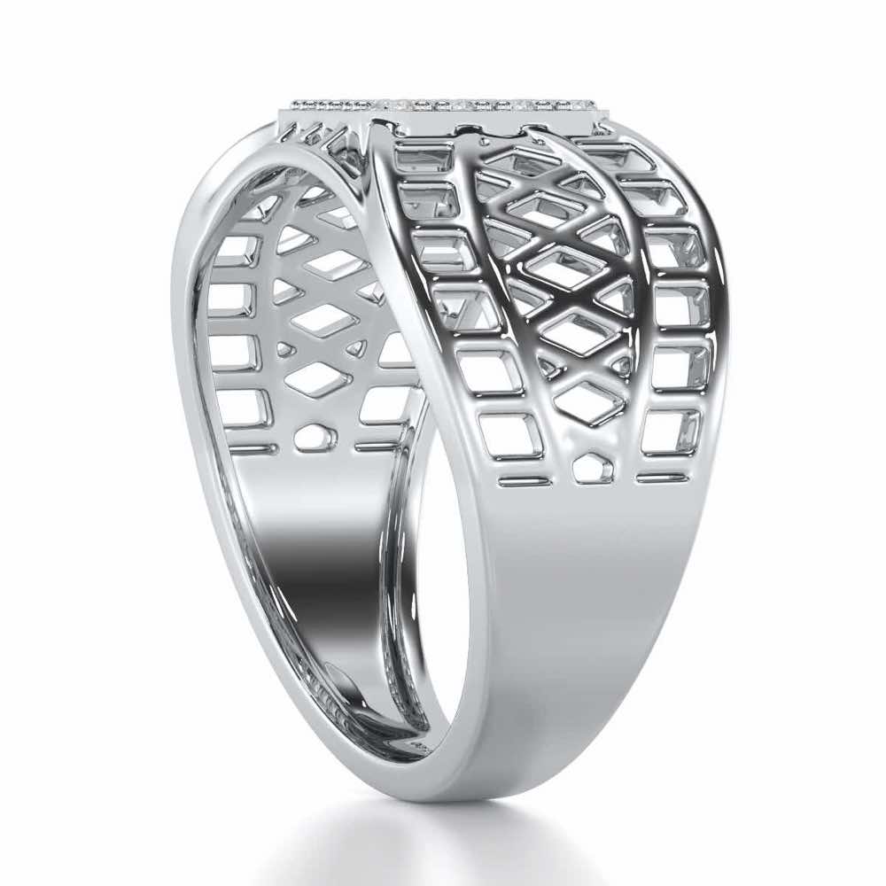 Sarankar Silver Ring For Men - White Gold - Image 3