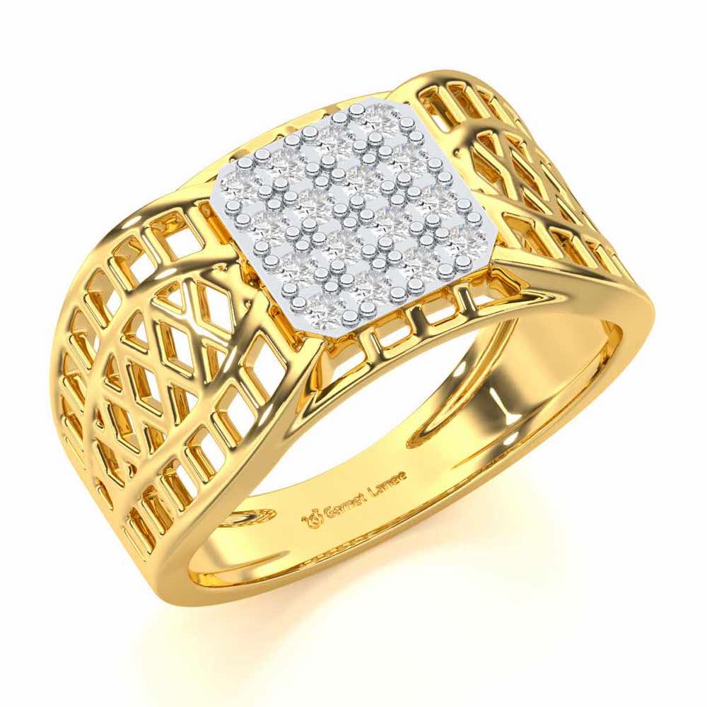 Sarankar Silver Ring For Men - Yellow Gold - Image 1