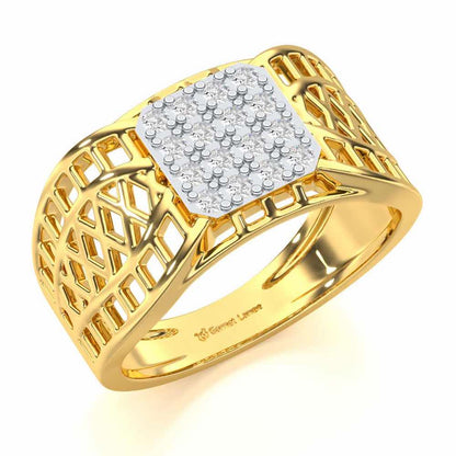 Sarankar Silver Ring For Men - Yellow Gold - Image 1