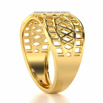 Sarankar Silver Ring For Men - Yellow Gold - Image 3