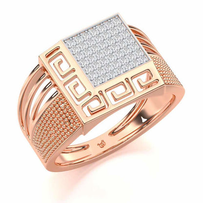 Saransh Silver Ring For Men - Rose Gold - Image 1