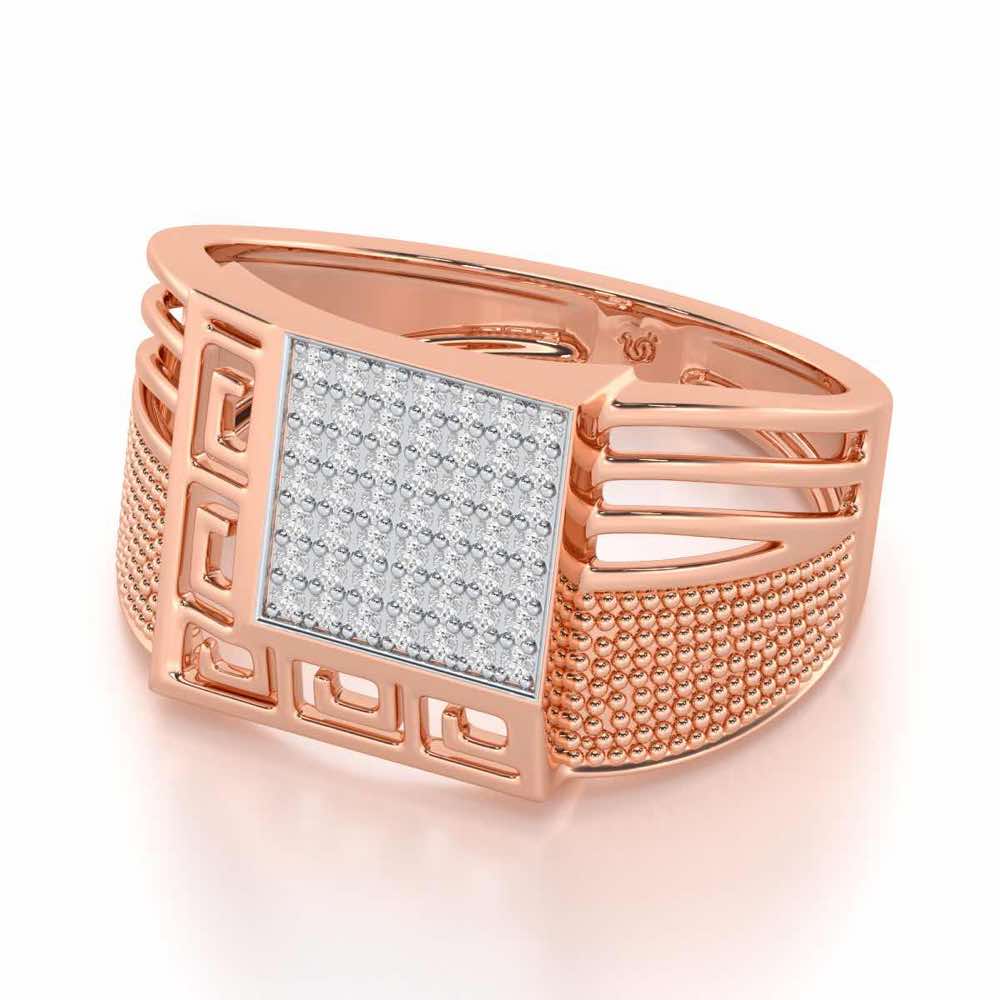Saransh Silver Ring For Men - Rose Gold - Image 2